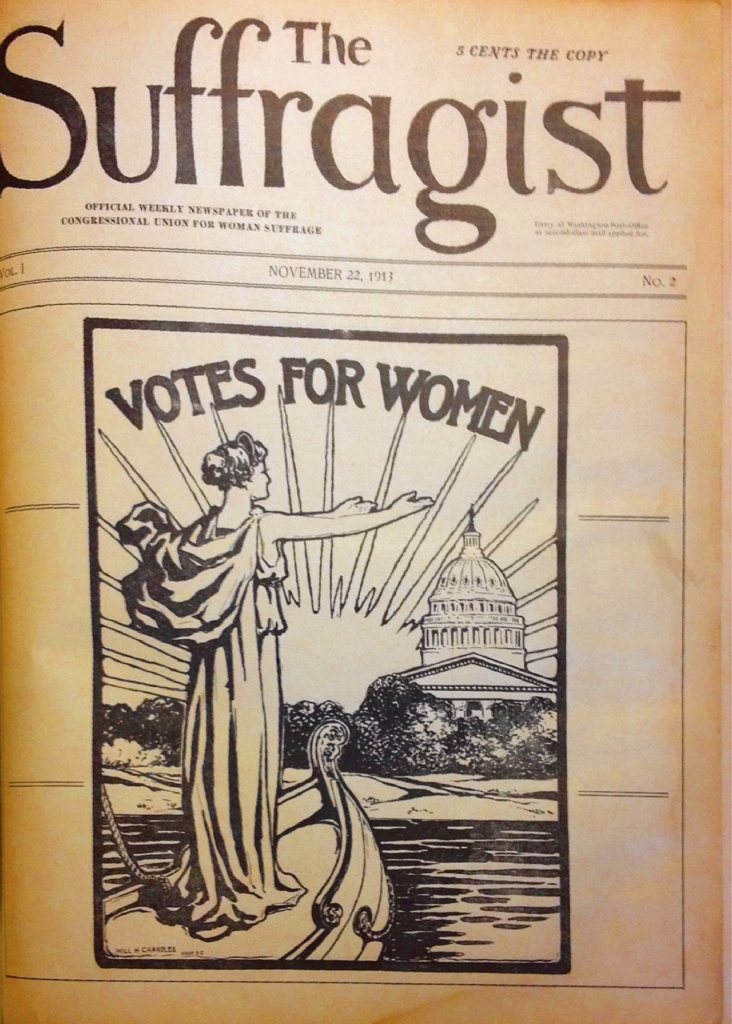 Front cover of The Suffragist, Votes for women the main topic of discussion