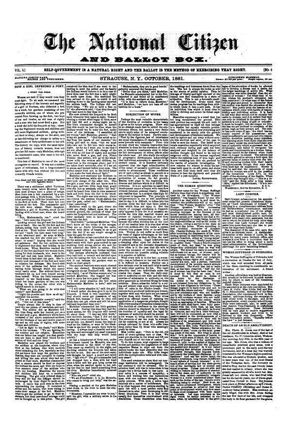 Front page of The National Citizen
