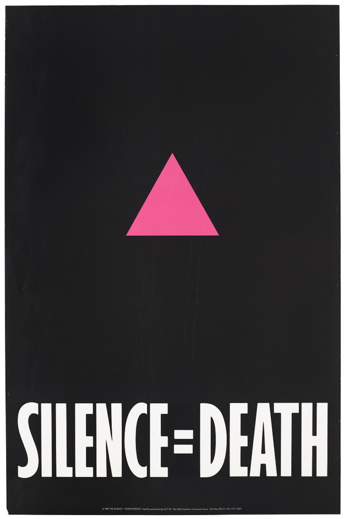 Silence = Death with a pink triangle, by ACT UP