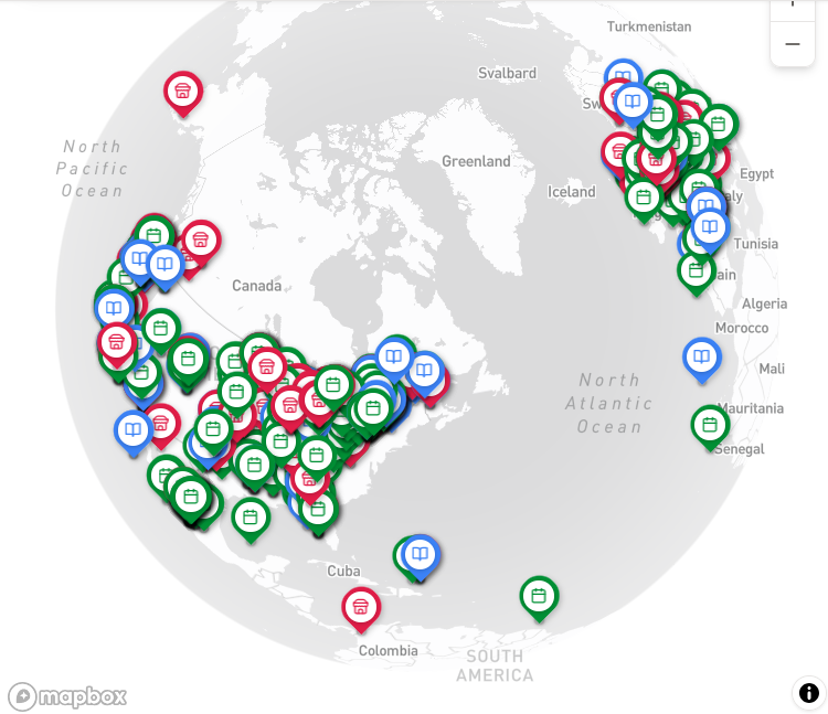 ZineMap.com interactive globe map