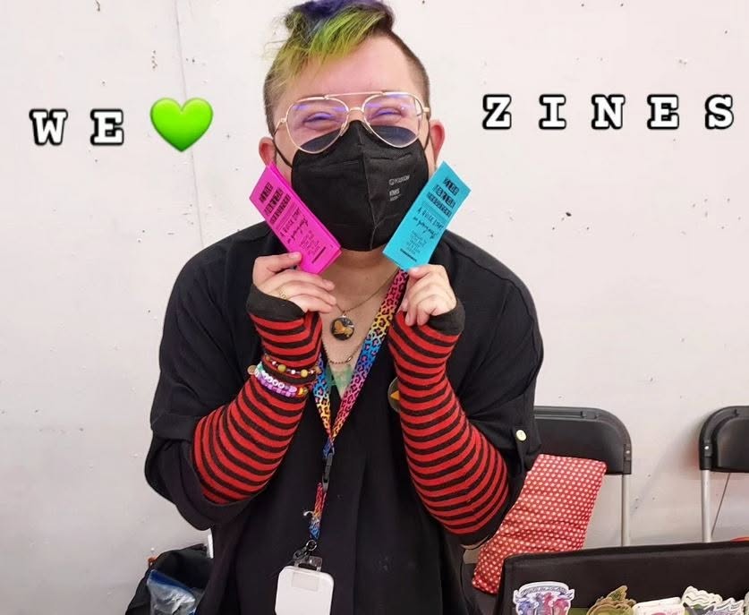 we heart zines, with me at Lone Star Zine Fest 2025